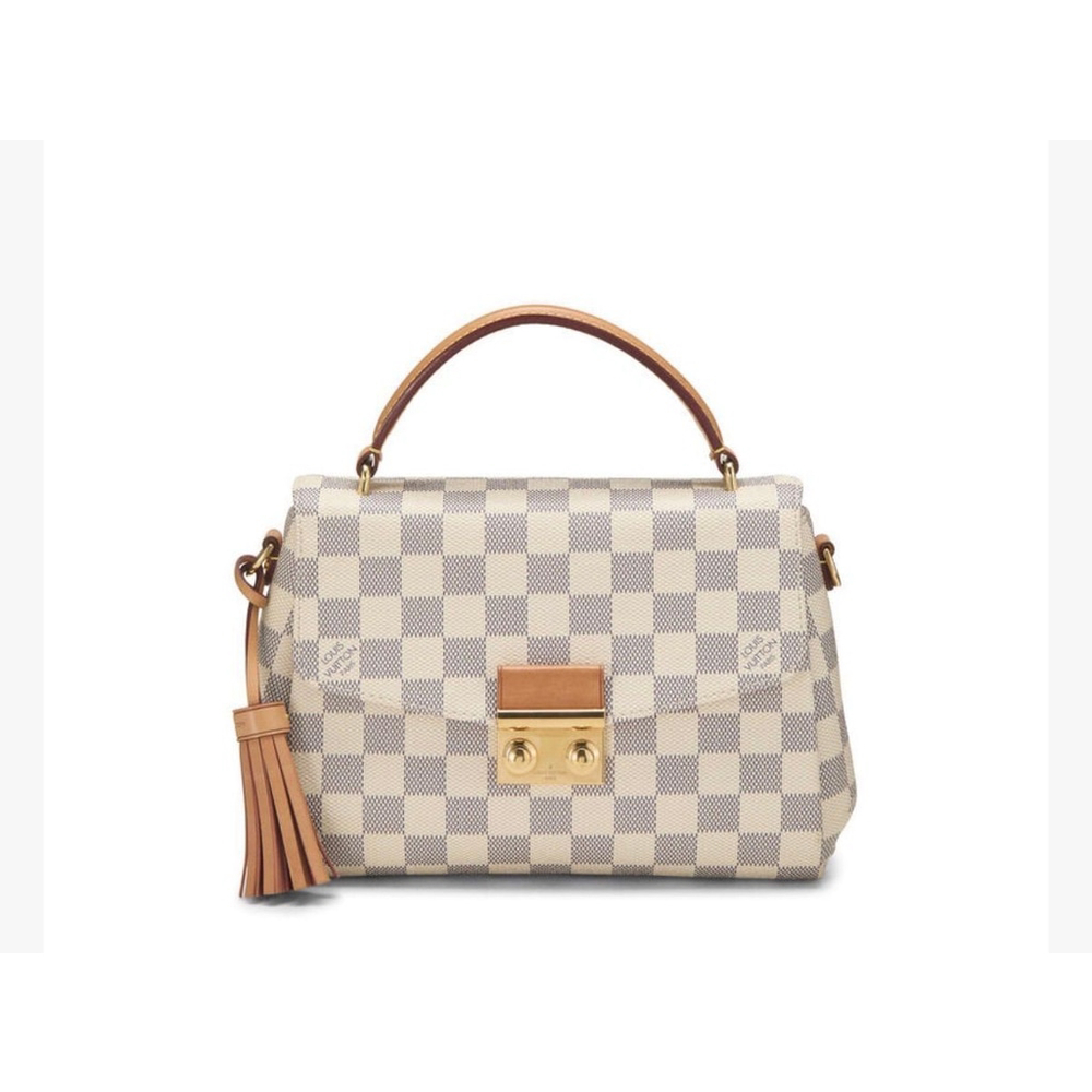LOUIS VUITTON Damier Azur Croisette handbag w/strap Preloved